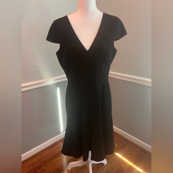 Dress the Population Bettie Black Cocktail Dress High Low Ruffled Hem Size Large - Picture 4 of 7